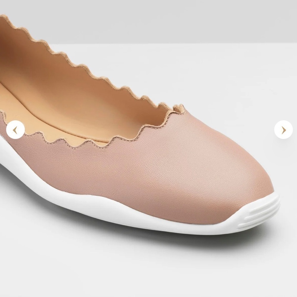 NWT Chloe Lauren Runner ballerinas in leather cream white pink tea - Picture 3 of 6